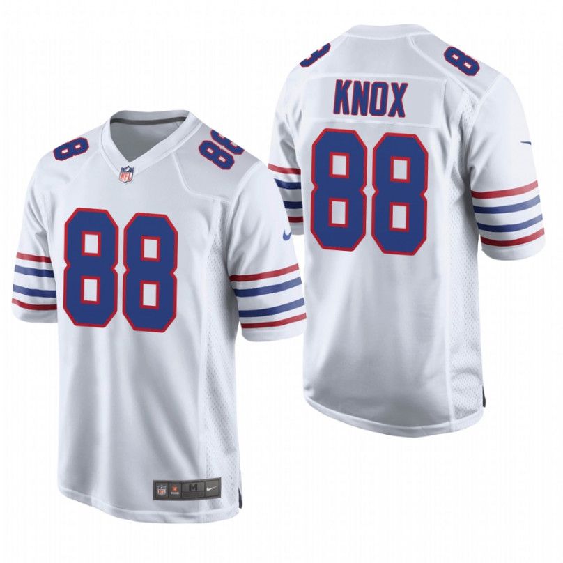 Men Buffalo Bills 88 Dawson Knox Nike White Alternate Game Player NFL Jersey